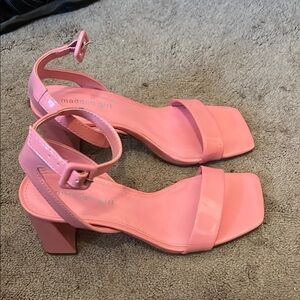 Madden Girl Pink Suede Heels with Ankle Strap